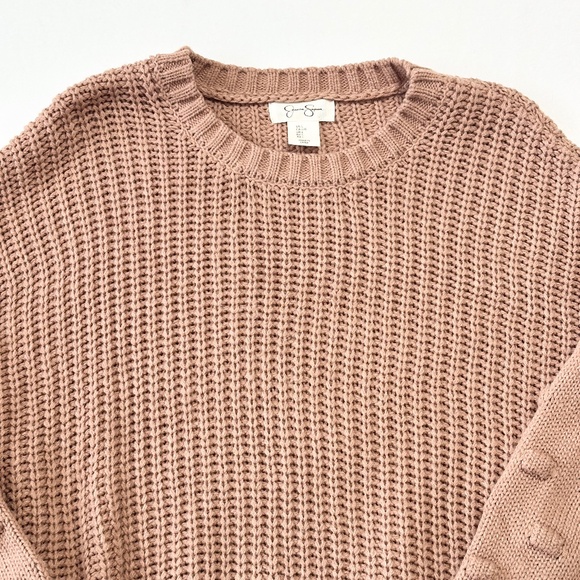 Jessica Simpson Women's Bubble Sleeve Sweater Mauve Size Large Cozy - Picture 2 of 6